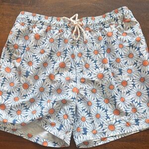 Goodfellow & Co Orange and Blue Floral Swim Shorts
